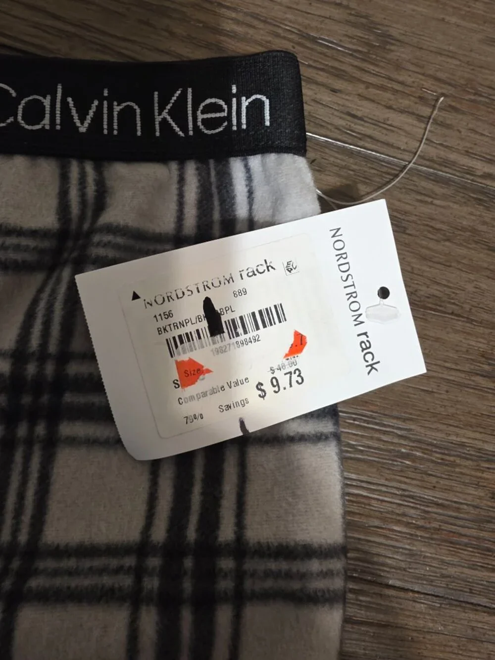 Calvin Klein Boys Pajama Pants Only NWT Black White Plaid Size Small